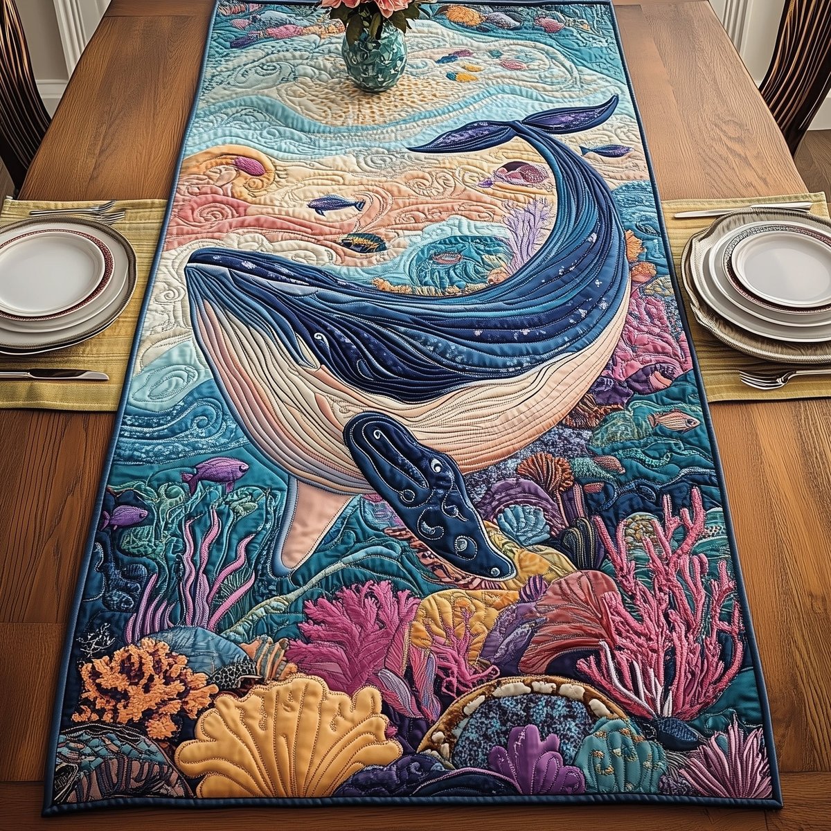 Majestic Whale Table Runner - Made to Order TABLE928