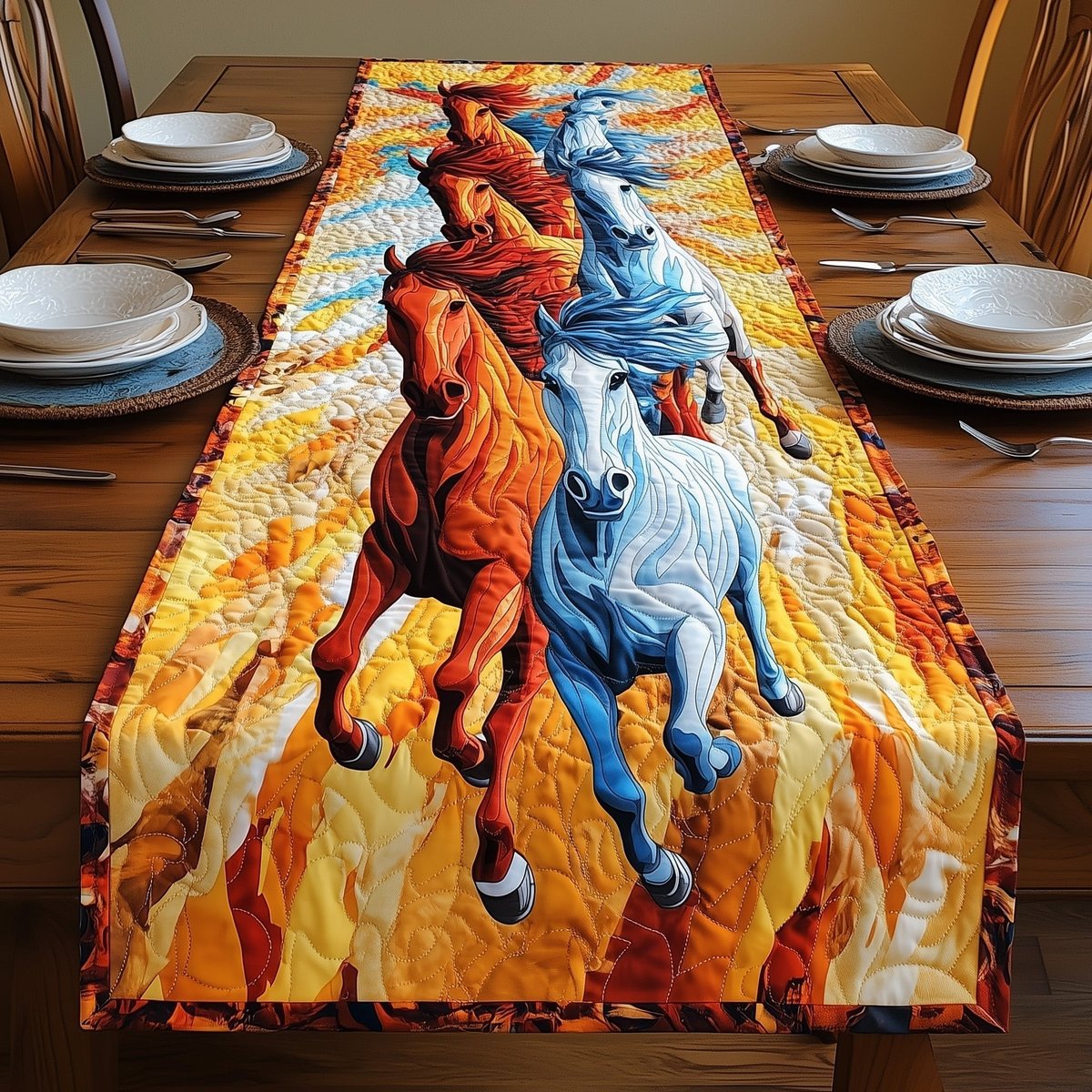 Majestic Horse Run Table Runner - Made to Order TABLE928