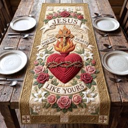 Make Our Hearts Like Yours Table Runner - Made to Order TABLE928