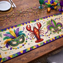 Mardi Gras Masquerade Table Runner - Made to Order TABLE928