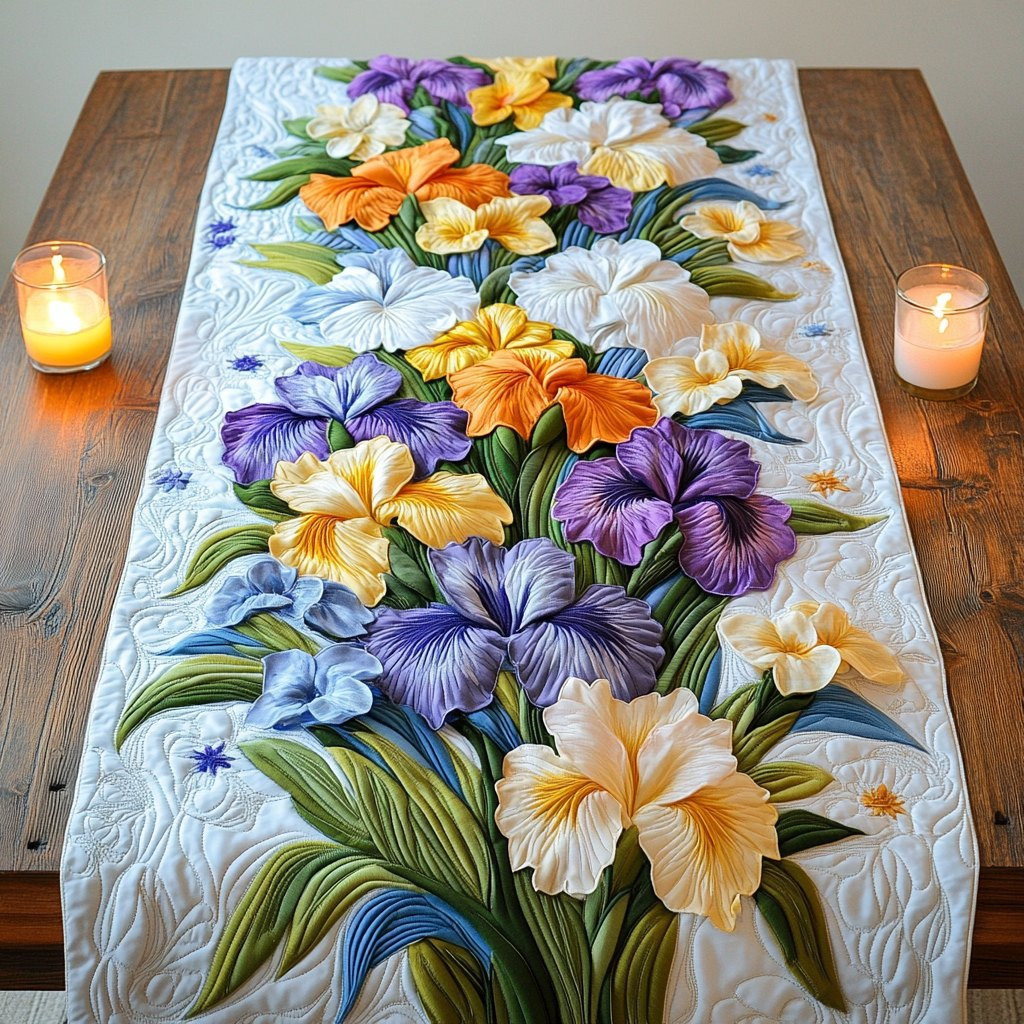 Majestic Iris Table Runner - Made to Order TABLE928