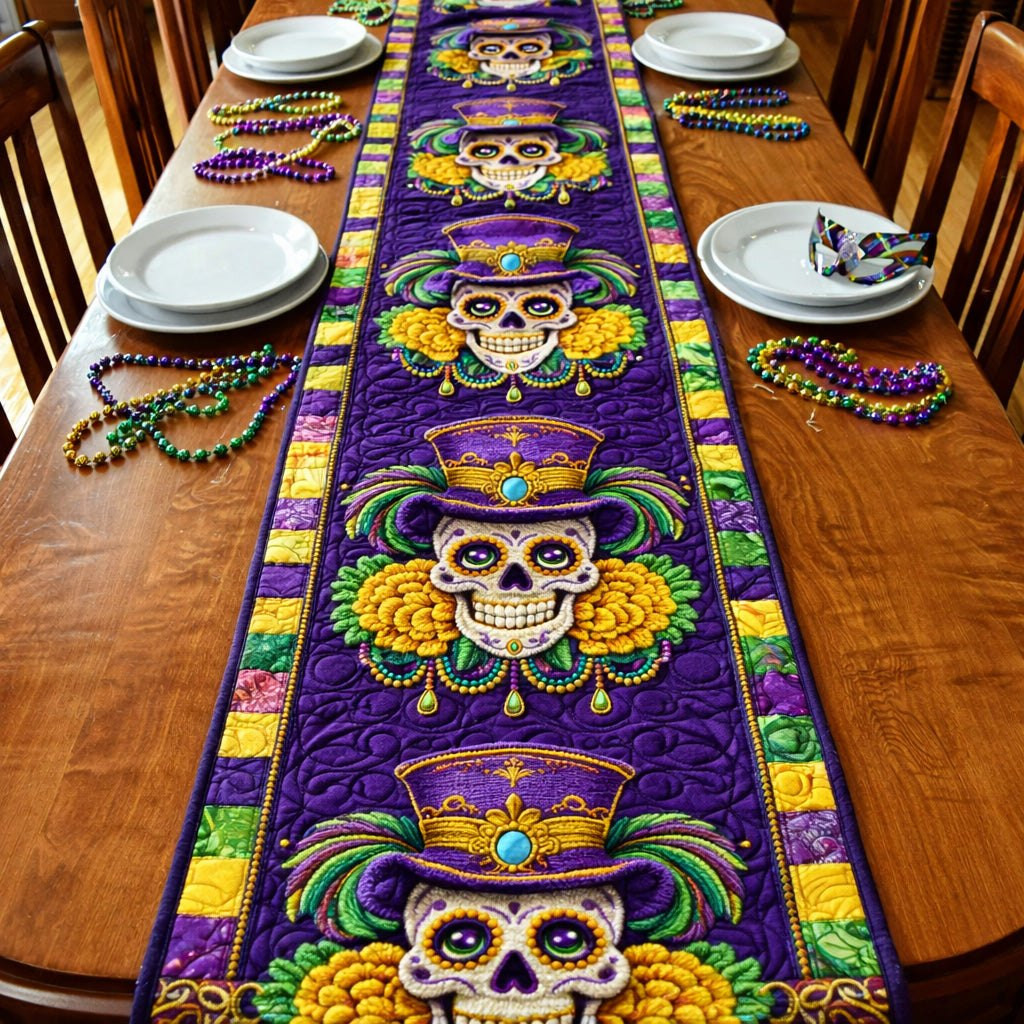 Mardi Gras Skull Table Runner - Made to Order TABLE928