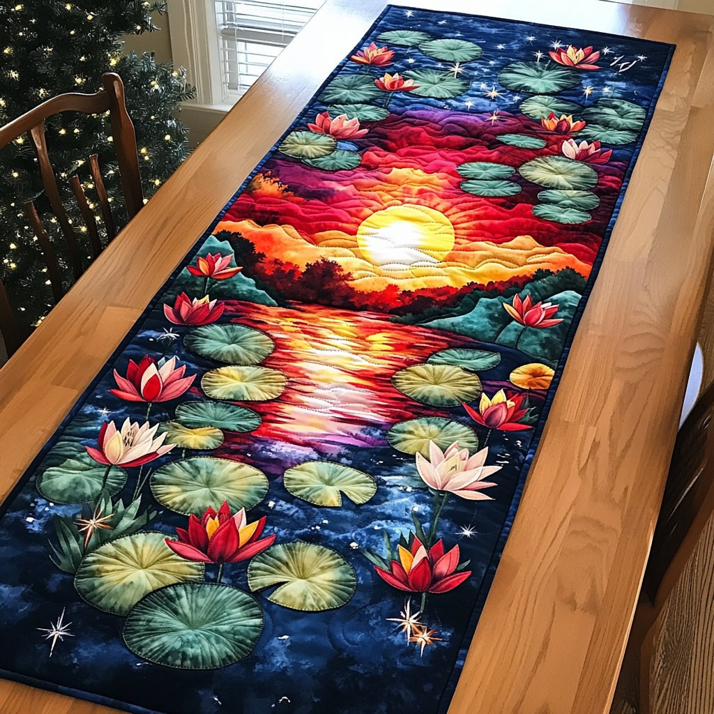 Lotus Whisper Table Runner - Made to Order TABLE928