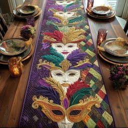 Mardi Mask Table Runner - Made to Order TABLE928