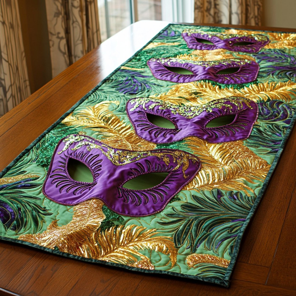 Mardi Gras Whimsy Table Runner - Made to Order TABLE928