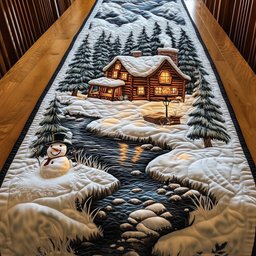 Log Cabin by Frozen Stream Table Runner - Made to Order TABLE928