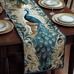 Majestic Peacock Table Runner - Made to Order TABLE928