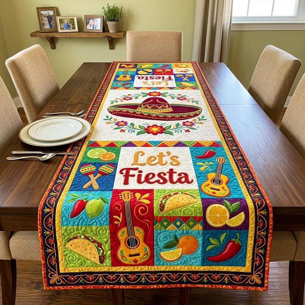 Lets Fiesta with Taco Squares Table Runner - Made to Order TABLE928