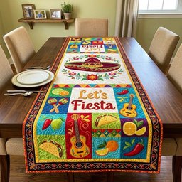Lets Fiesta with Taco Squares Table Runner - Made to Order TABLE928