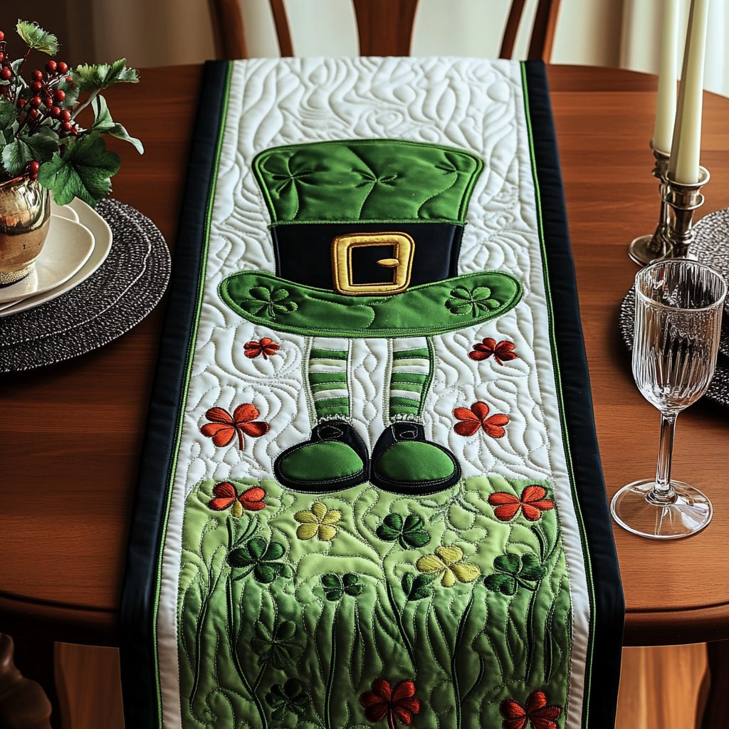 Leprechaun Hat and Buckled Shoes Table Runner - Made to Order TABLE928