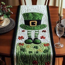 Leprechaun Hat and Buckled Shoes Table Runner - Made to Order TABLE928