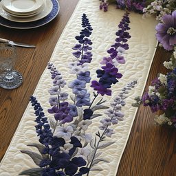 Lavender Sprigs on Cream Table Runner - Made to Order TABLE928