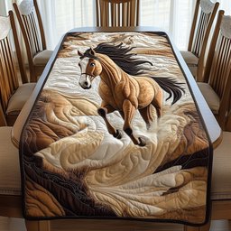 Leaping Golden Horse on Sand Table Runner - Made to Order TABLE928