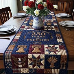 Land of Liberty 250 Years Freedom Table Runner - Made to Order TABLE928