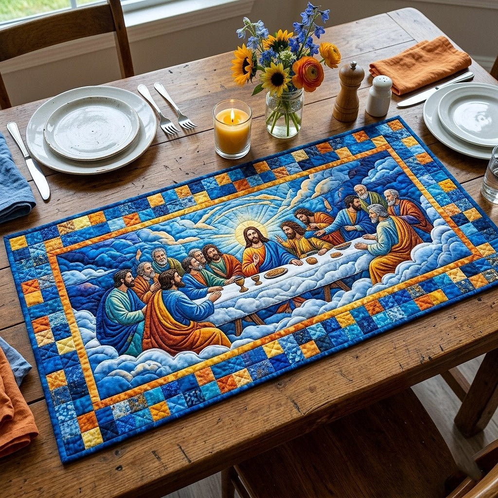 Last Supper with Golden Border Table Runner - Made to Order TABLE928