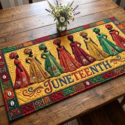Juneteenth with Women in Gowns Table Runner - Made to Order TABLE928