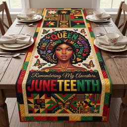 Juneteenth Remembering My Ancestors Queen Table Runner - Made to Order TABLE928