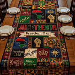 Juneteenth Freedom Day Patchwork Panel Table Runner - Made to Order TABLE928