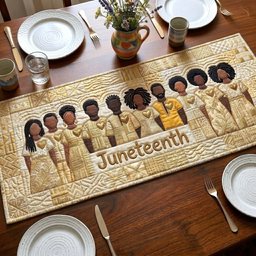 Juneteenth in Cream and Gold Table Runner - Made to Order TABLE928