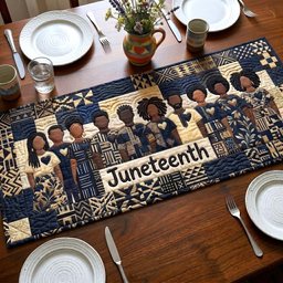 Juneteenth on Indigo Patterns Table Runner - Made to Order TABLE928