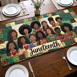 Juneteenth with Red Hearts Table Runner - Made to Order TABLE928