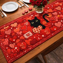 Kiss Me Kitty Table Runner - Made to Order TABLE928