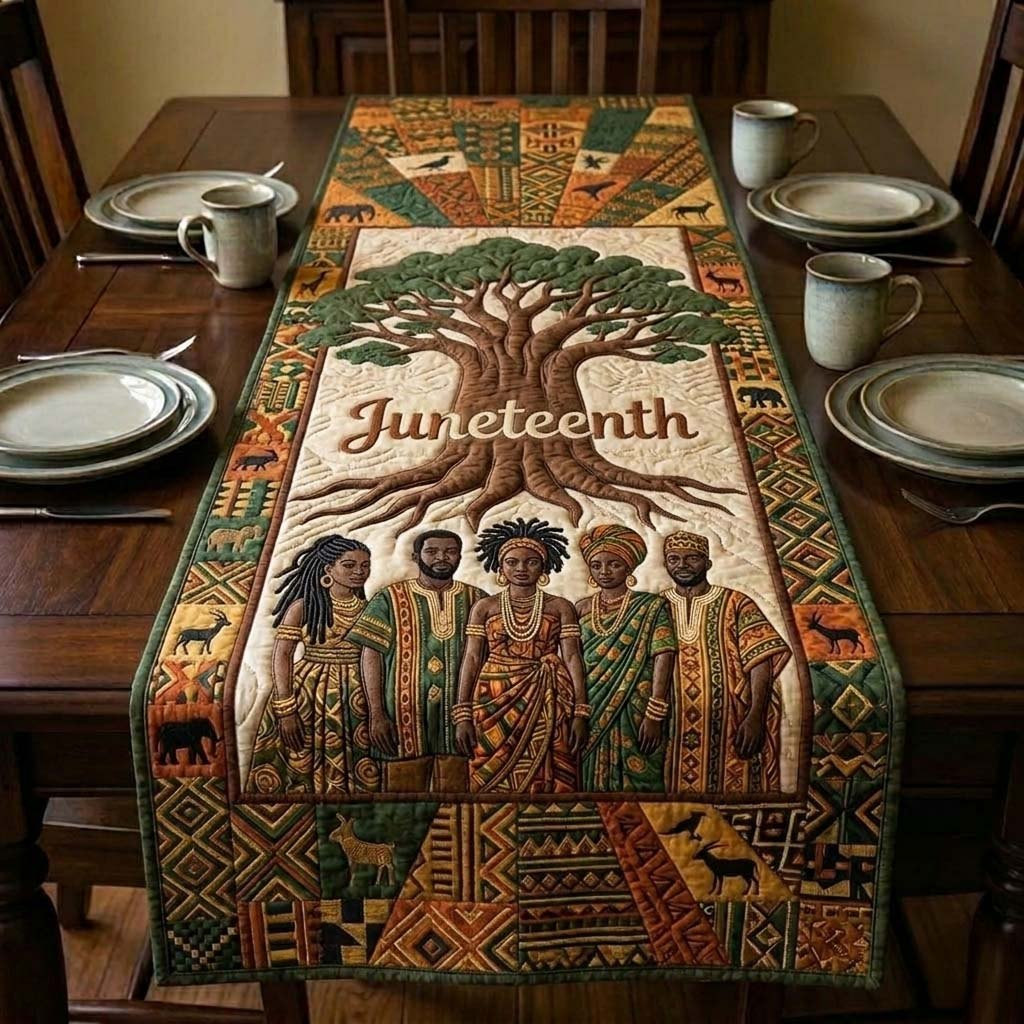 Juneteenth Under the Baobab Tree Table Runner - Made to Order TABLE928