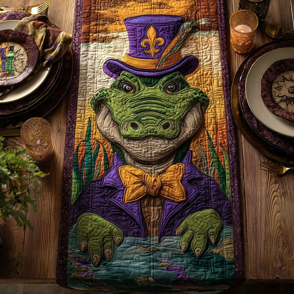 King Gator of Carnival Night Table Runner - Made to Order TABLE928