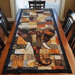 Ivory Majesty Elephant Table Runner - Made to Order TABLE928