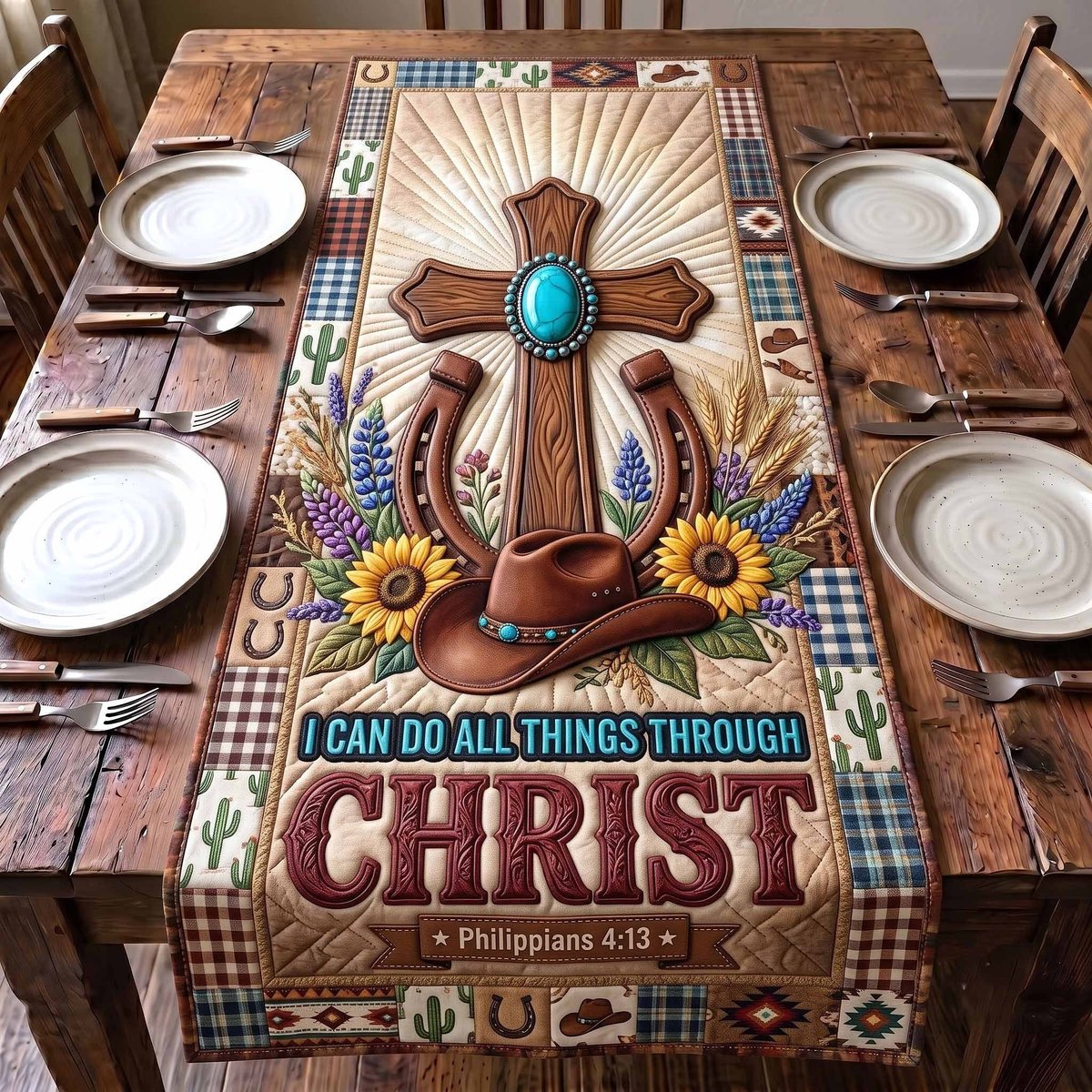 I Can Do All Things Through Christ Table Runner - Made to Order TABLE928