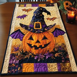 Jack o Lantern in Witch Hat Table Runner - Made to Order TABLE928