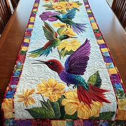Hummingbirds with Yellow Blossoms Table Runner - Made to Order TABLE928