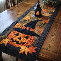 Jack o Lantern in a Witch Hat Table Runner - Made to Order TABLE928