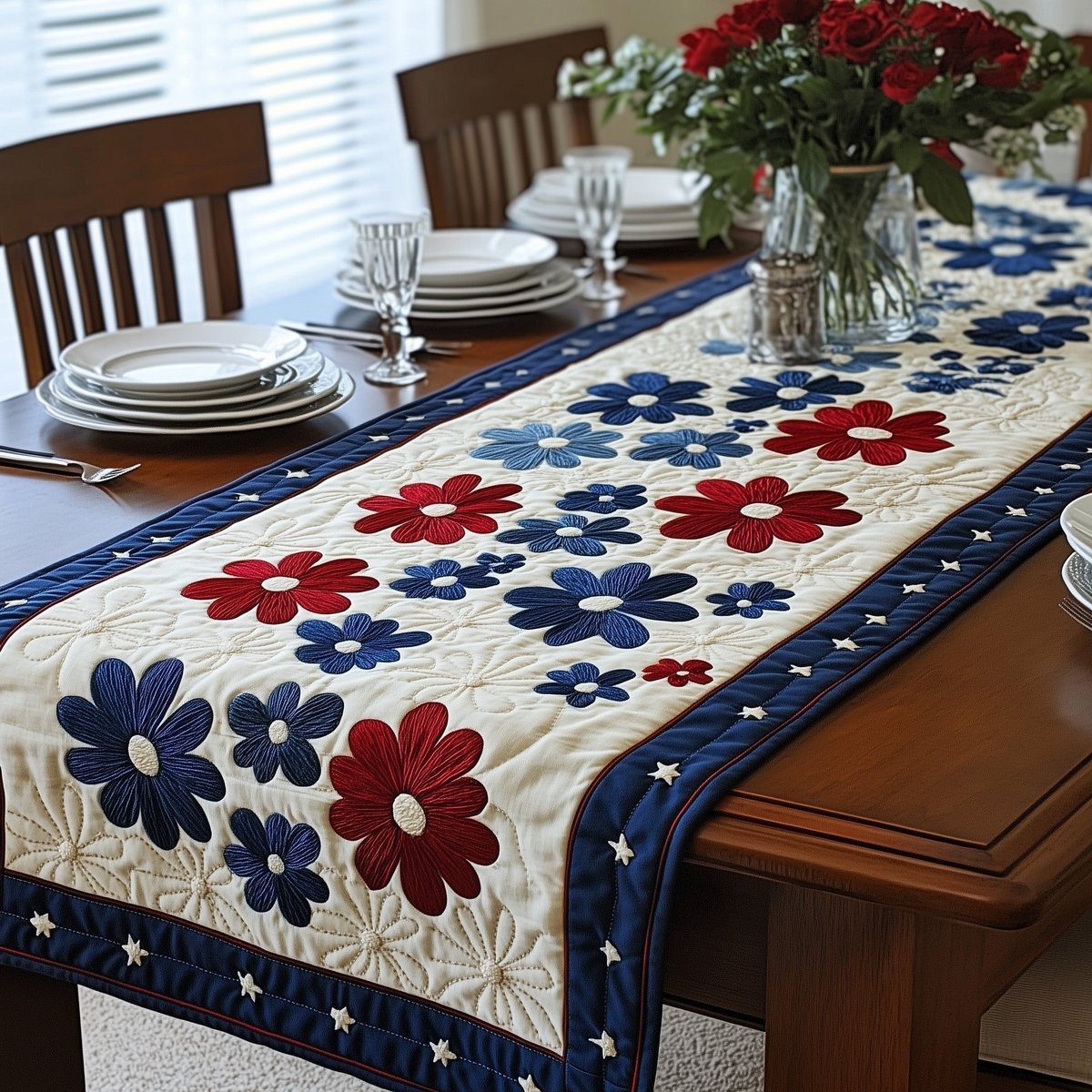 Independence Daisies Table Runner - Made to Order TABLE928