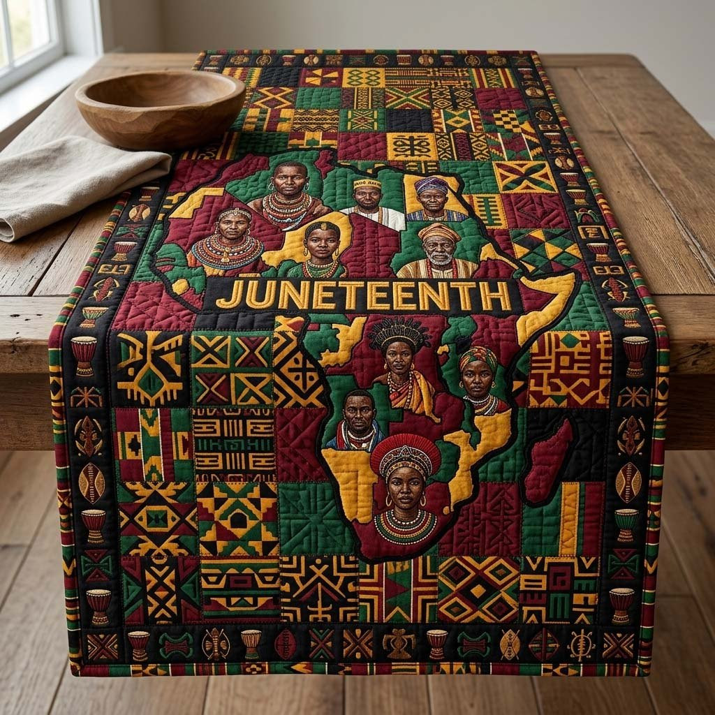 Juneteenth Faces and Bold Symbols Table Runner - Made to Order TABLE928