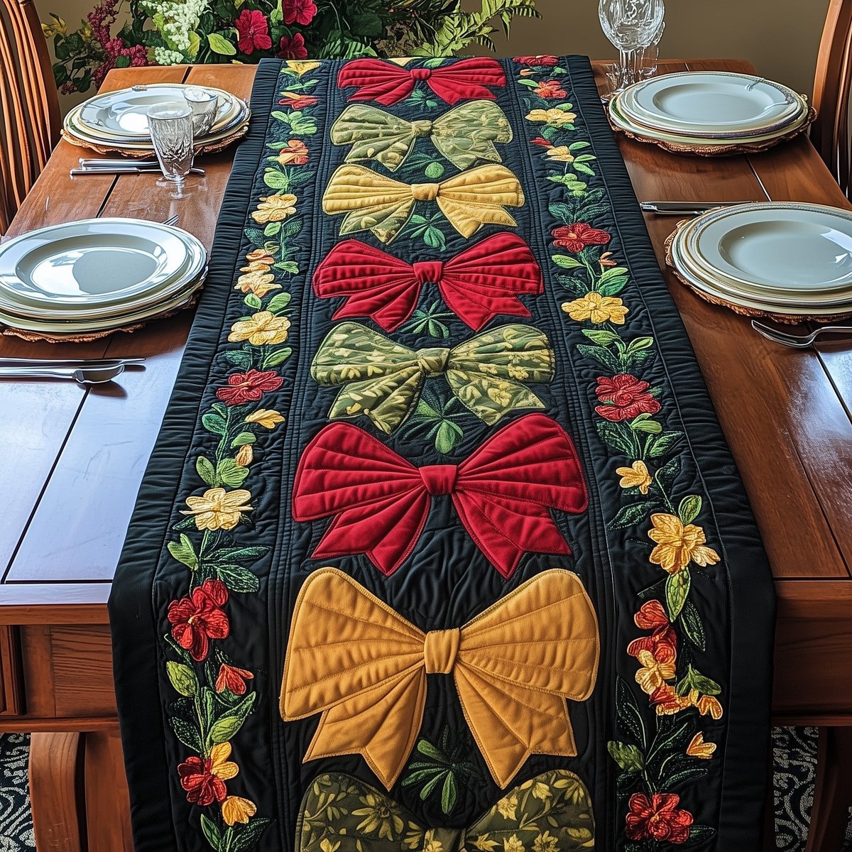 Juneteenth Bows Table Runner - Made to Order TABLE928
