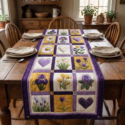 Iris Patchwork Table Runner - Made to Order TABLE928