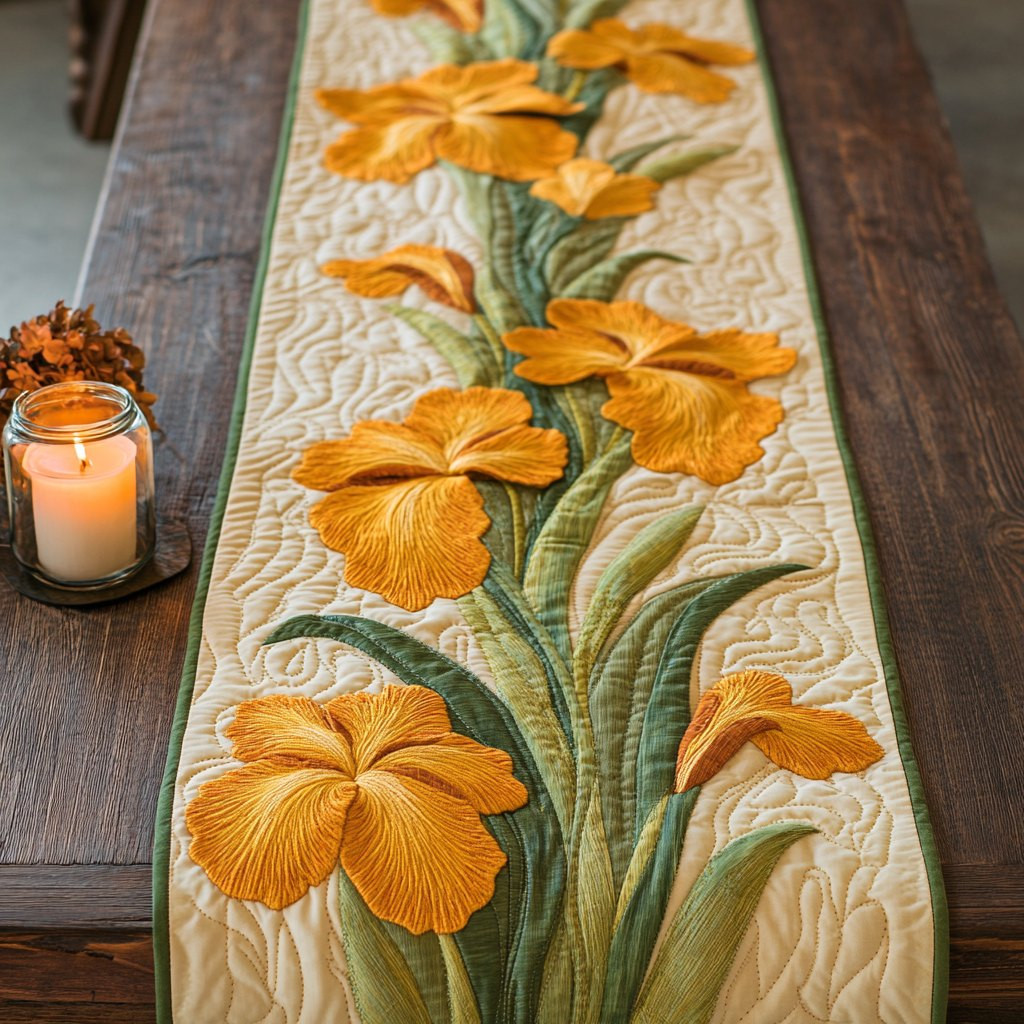 Iris Bloom Table Runner - Made to Order TABLE928