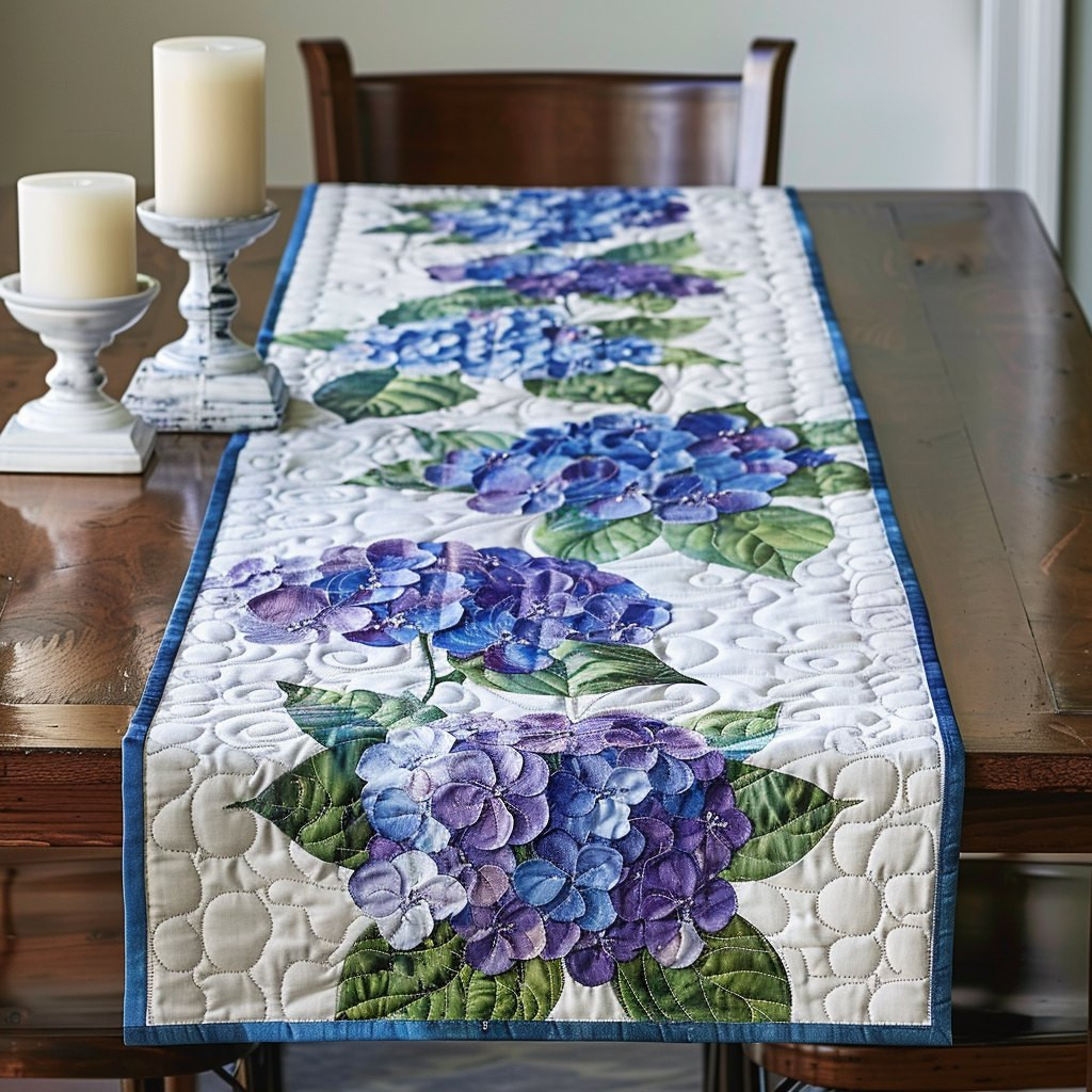 Hydrangea Flowers Table Runner - Made to Order TABLE928