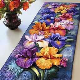 Iris Garden Delight Table Runner - Made to Order TABLE928