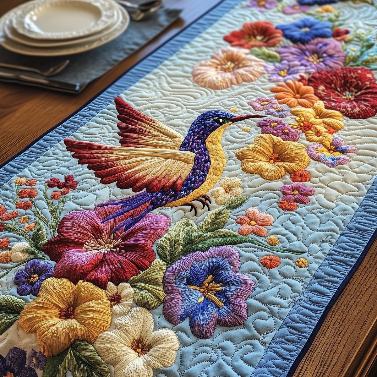 Hummingbird Heaven Table Runner - Made to Order TABLE928