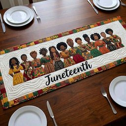 Juneteenth Community on Cream Table Runner - Made to Order TABLE928