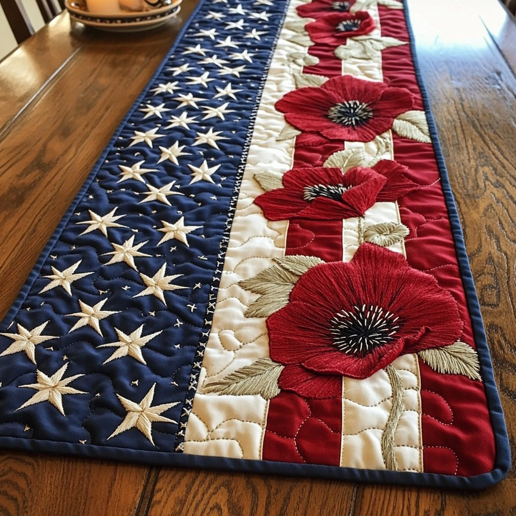 Heritage Poppies Table Runner - Made to Order TABLE928