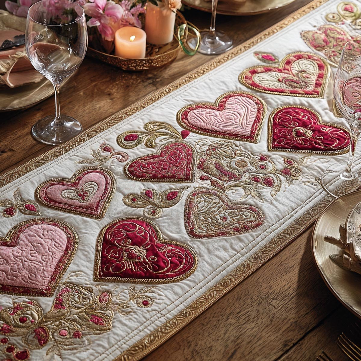 Heart Harmony Table Runner - Made to Order TABLE928