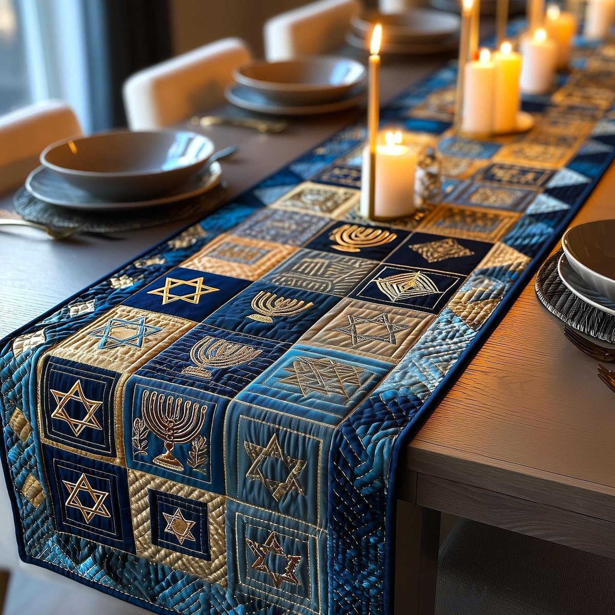Hanukkah Glow Table Runner - Made to Order TABLE928