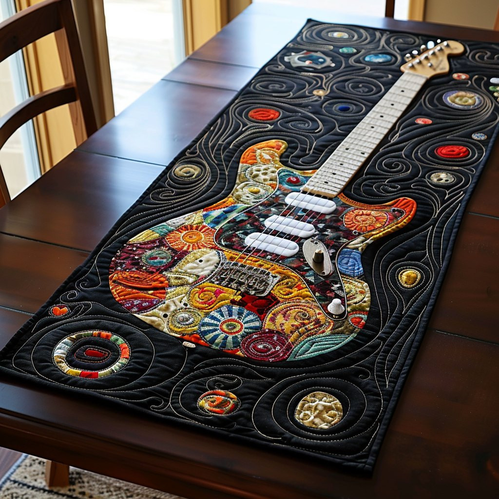 Guitar Melody Patchwork Table Runner - Made to Order TABLE928