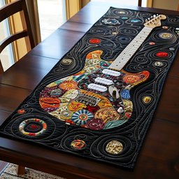 Guitar Melody Patchwork Table Runner - Made to Order TABLE928