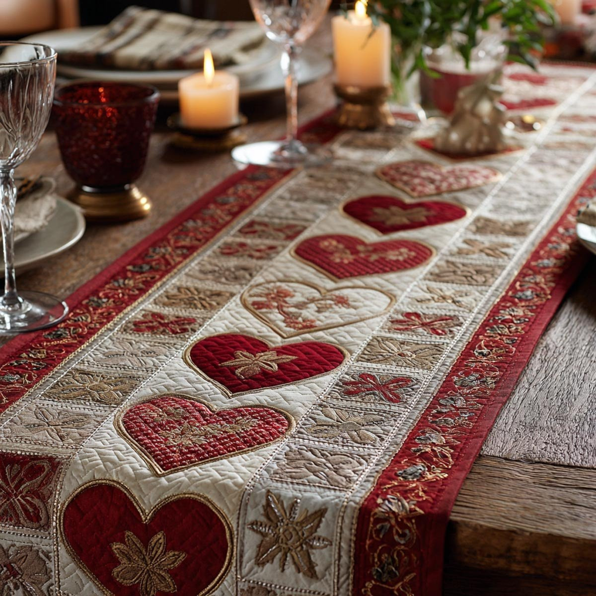 Heart Whisper Table Runner - Made to Order TABLE928