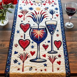 Hearts and Cheers Table Runner - Made to Order TABLE928