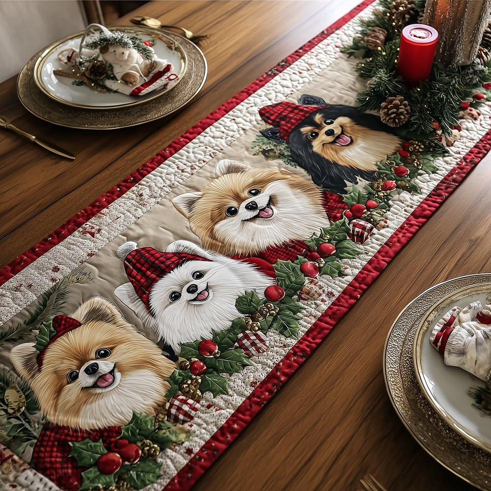 Holly Poms Table Runner - Made to Order TABLE928